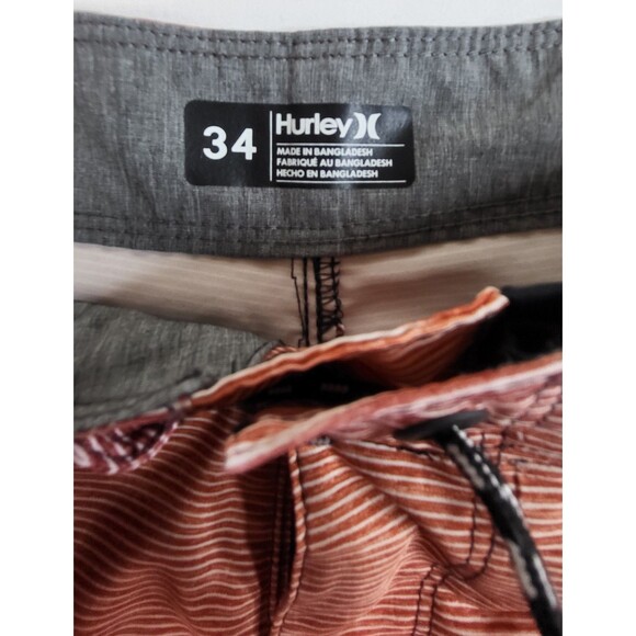 Hurley Board Shorts Mens Size 34 Multi Colored Striped Back Pocket EUC - Picture 3 of 7